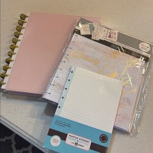 Martha Stuart large notebook + Happy Planner Memory Keeping Extension Pack